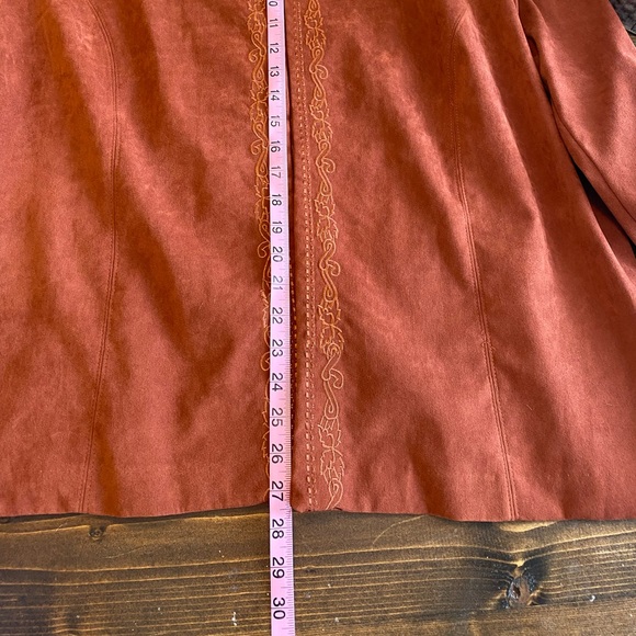 Vintage Jacket Blazer | Dark Orange Spice | Embroidered | Size 20W | Chic Boho - Picture 10 of 12